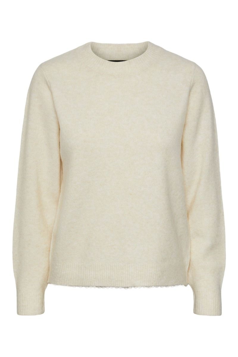 Pieces - Strik - PC Janita LS O-Neck Knit - Whitecap Gray