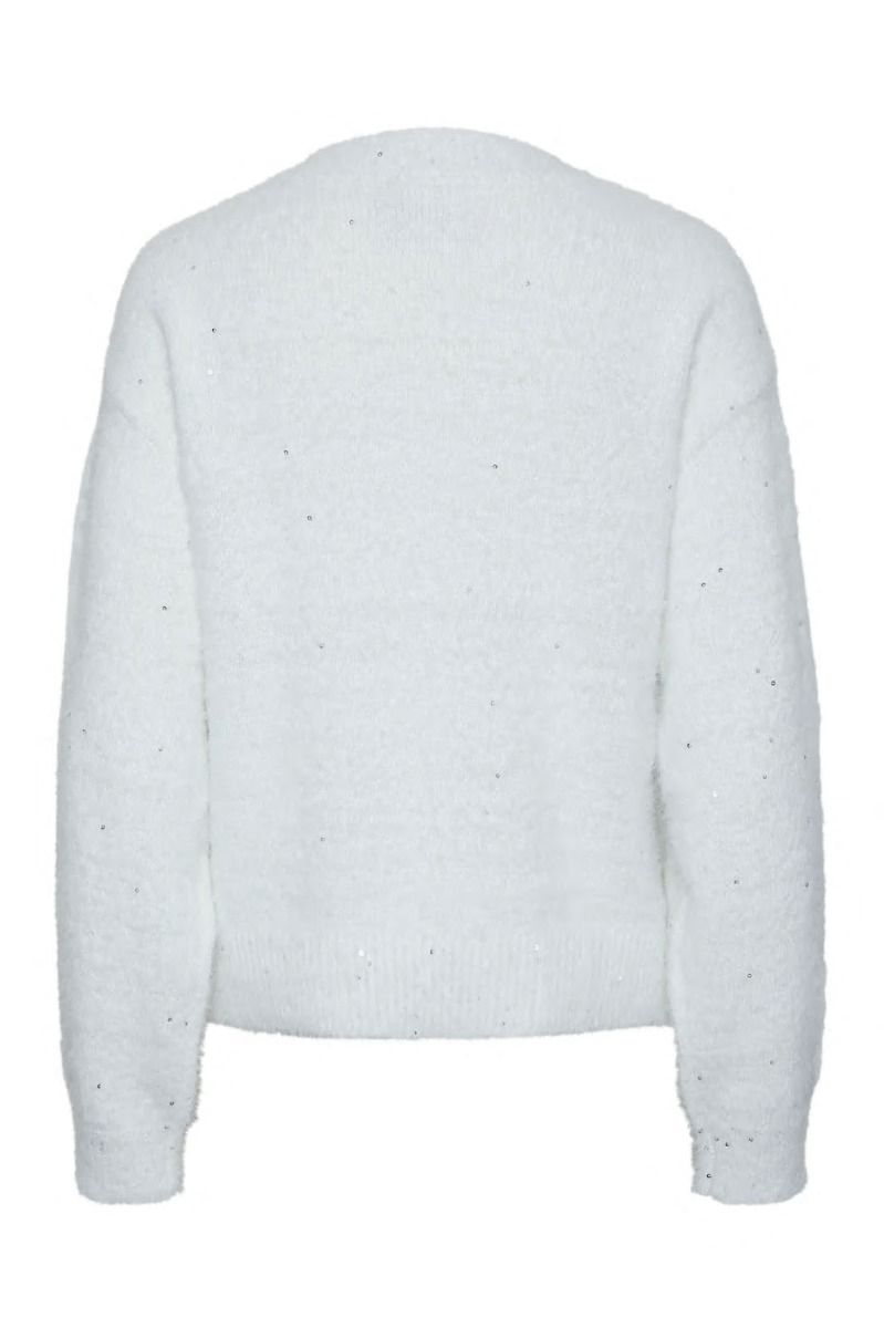 Pieces - Strik - PC Neqin Ls O-neck Knit - Cloud Dancer