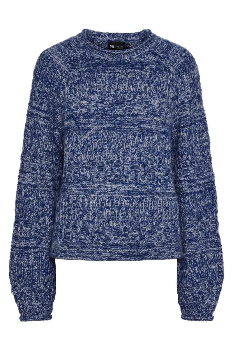 Pieces - Strik - Pc Nuella Ls O-Neck Knit Bc - Bellwether Blue