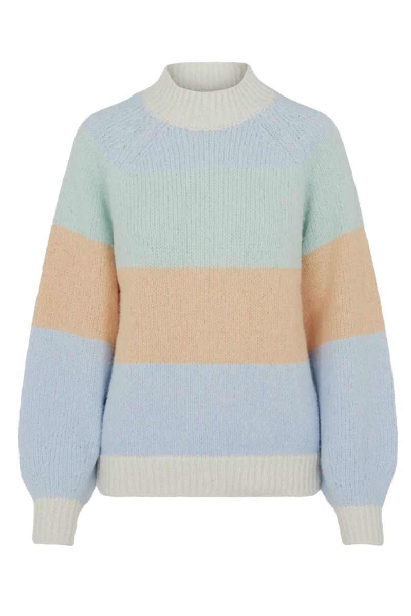 Pieces - Strik - PC Oline LS O-Neck Knit - Kentucky Blue