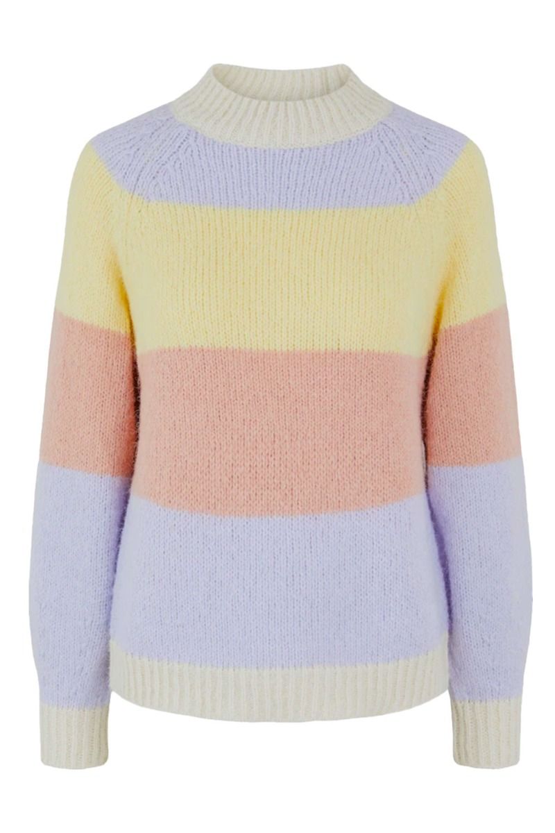 Pieces - Strik - PC Oline LS O-Neck Knit - Purple Heather