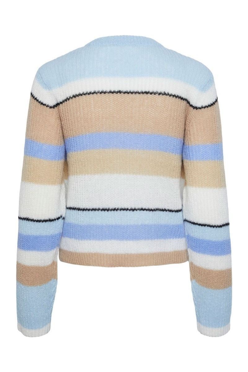 Pieces - Strik - Pc Brandon Ls O-Neck Knit - Angel Falls