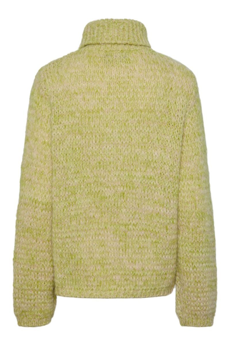 Pieces - Strik - PC Nona LS Turtle Neck Knit BC - Double Cream/Multi Melange/Cros/Dark Citron