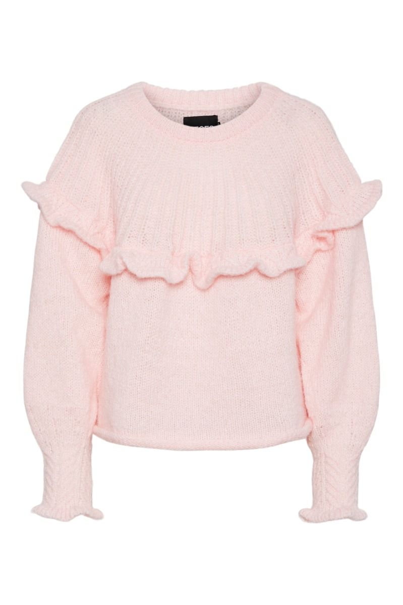 Pieces - Strik - PC Rikka Ls Oneck Knit Bc - Ballerina