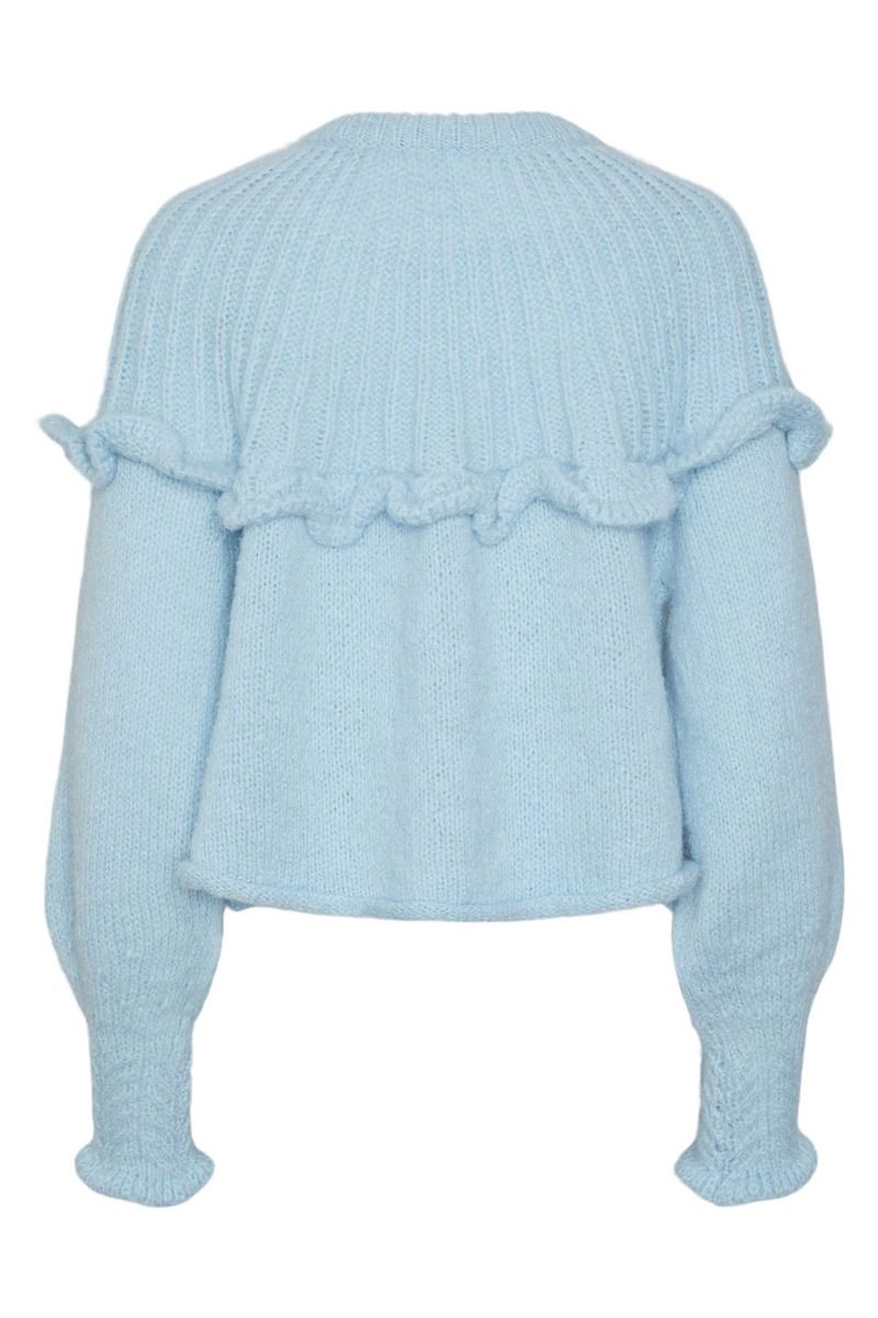 Pieces - Strik - PC Sikka LS O-neck Knit - Angel Falls