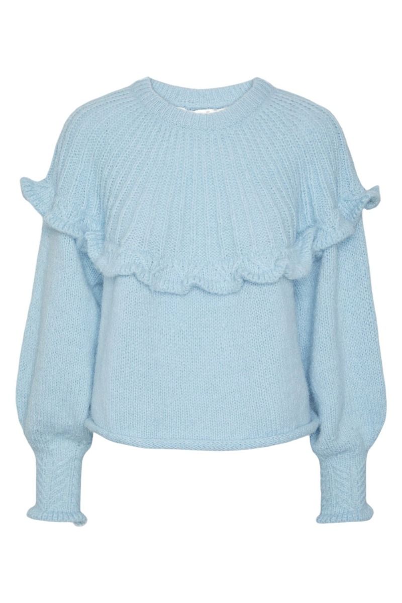 Pieces - Strik - PC Sikka LS O-neck Knit - Angel Falls