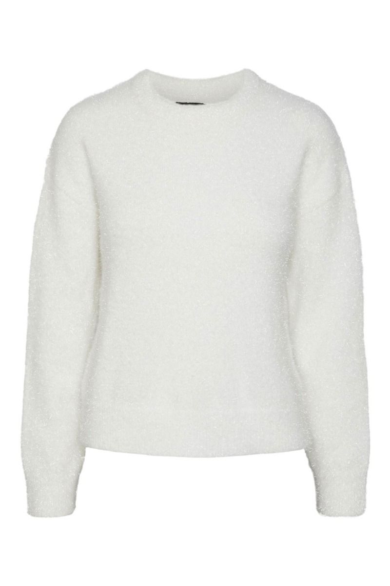 ❤︎ Pieces - Strik - PC Snow LS O-Neck Knit - Cloud Dancer