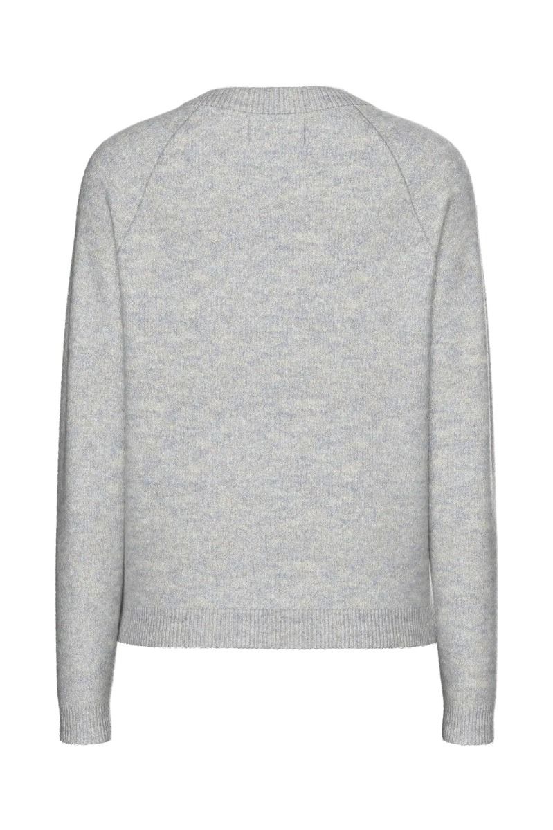 Pieces - Strik - Pc Juliana Ls O-Neck Knit- Light Grey Melange