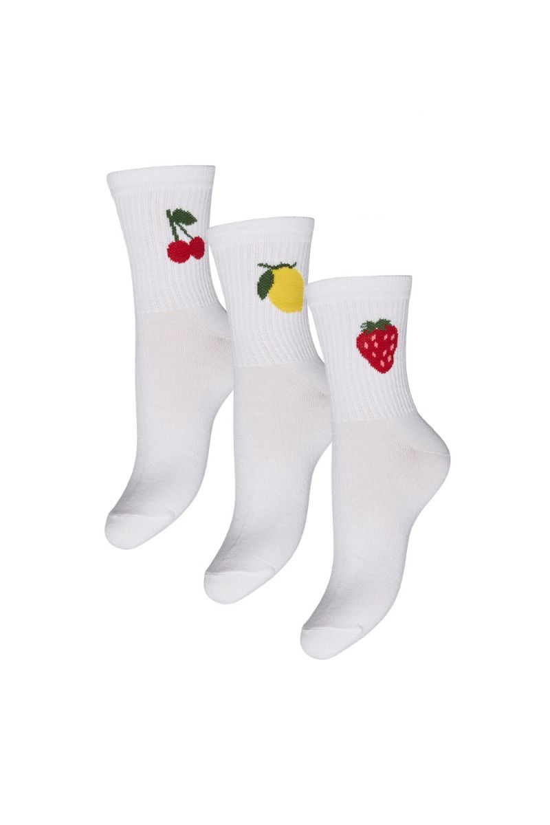 Pieces - Strømper - PC Sanni Socks 3 Pack - Bright White
