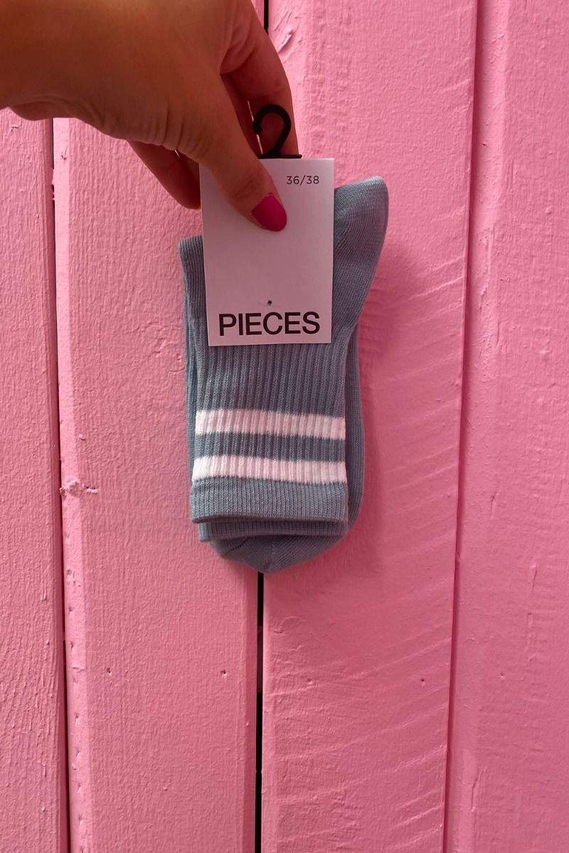 Pieces - Strømper - PC Sassie Socks - Aqua Gray