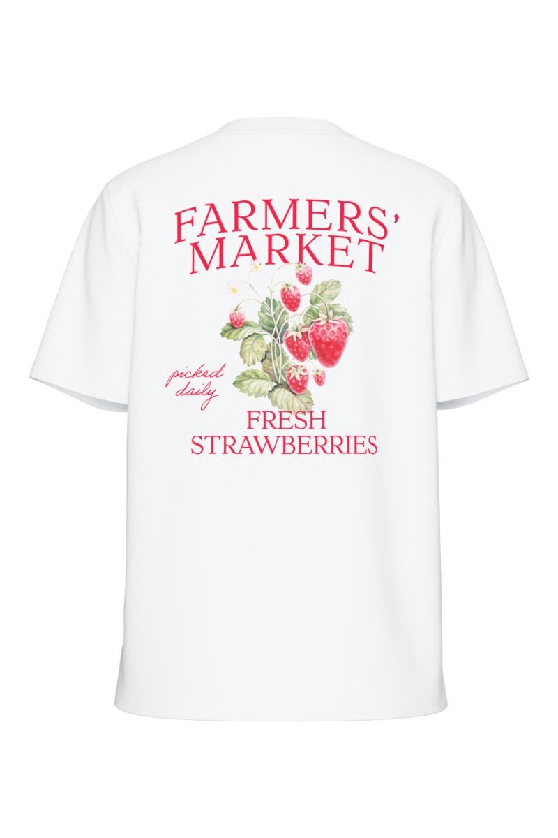 Pieces - T-shirt - Summer Printed T-shirt - Bright White/Farmers market