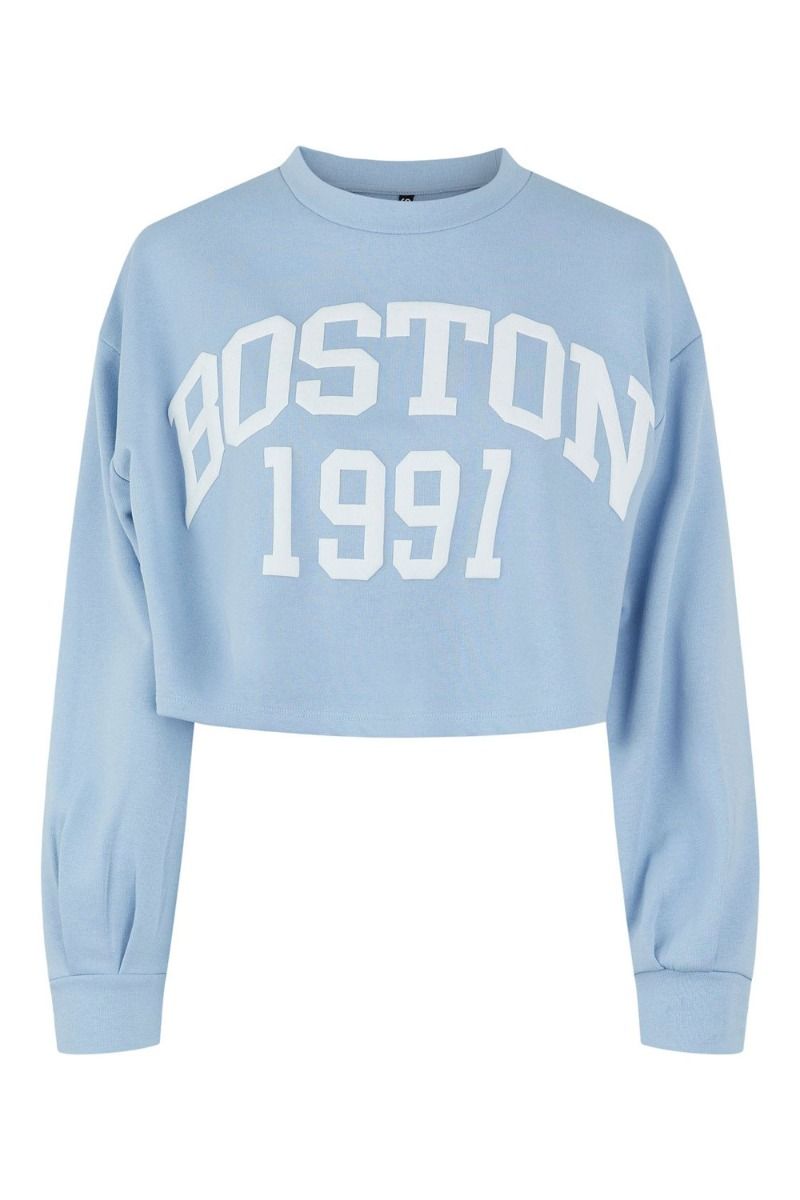 Pieces - Sweat - PC Mytna LS Cropped Sweat - Blue Fog