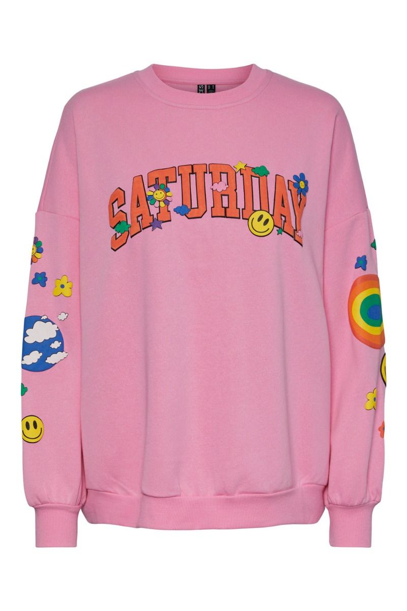 Pieces - Sweatshirt - PC Dinna LS Oversized Sweat - Begonia Pink