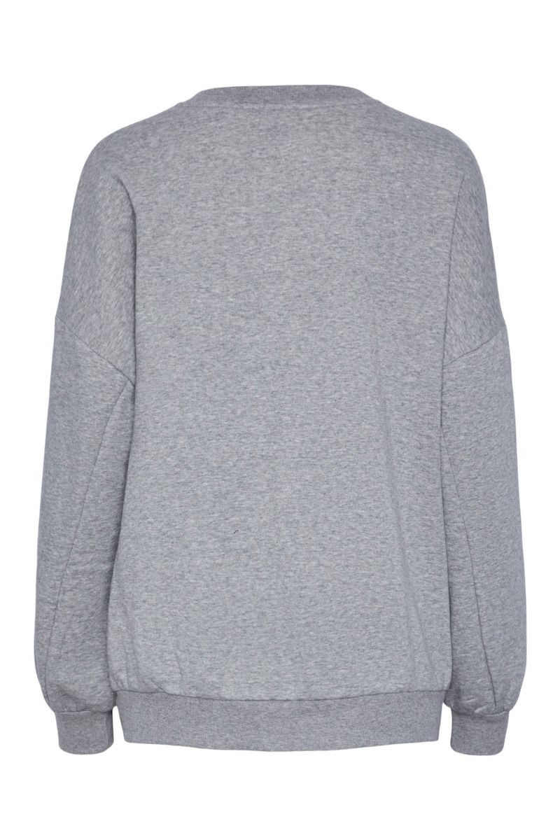 Pieces - Sweatshirt - PC Jace LS Loose Sweat - Light Grey Melange