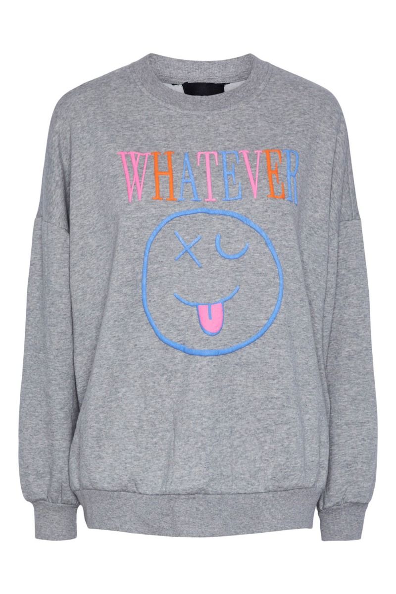 Pieces - Sweatshirt - PC Jace LS Loose Sweat - Light Grey Melange