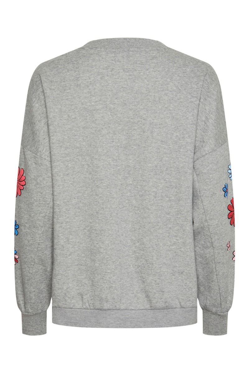 Pieces - Sweatshirt - Pc Ninah Ls Sweatshirt - Light Grey Melange