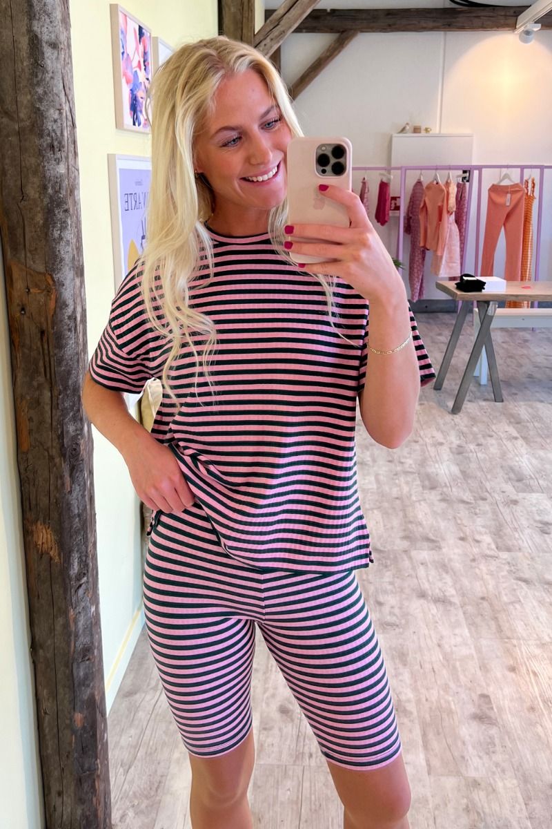 Pieces - T-shirt - PC Laya SS Oversized Tee - Prism Pink/Aventurine