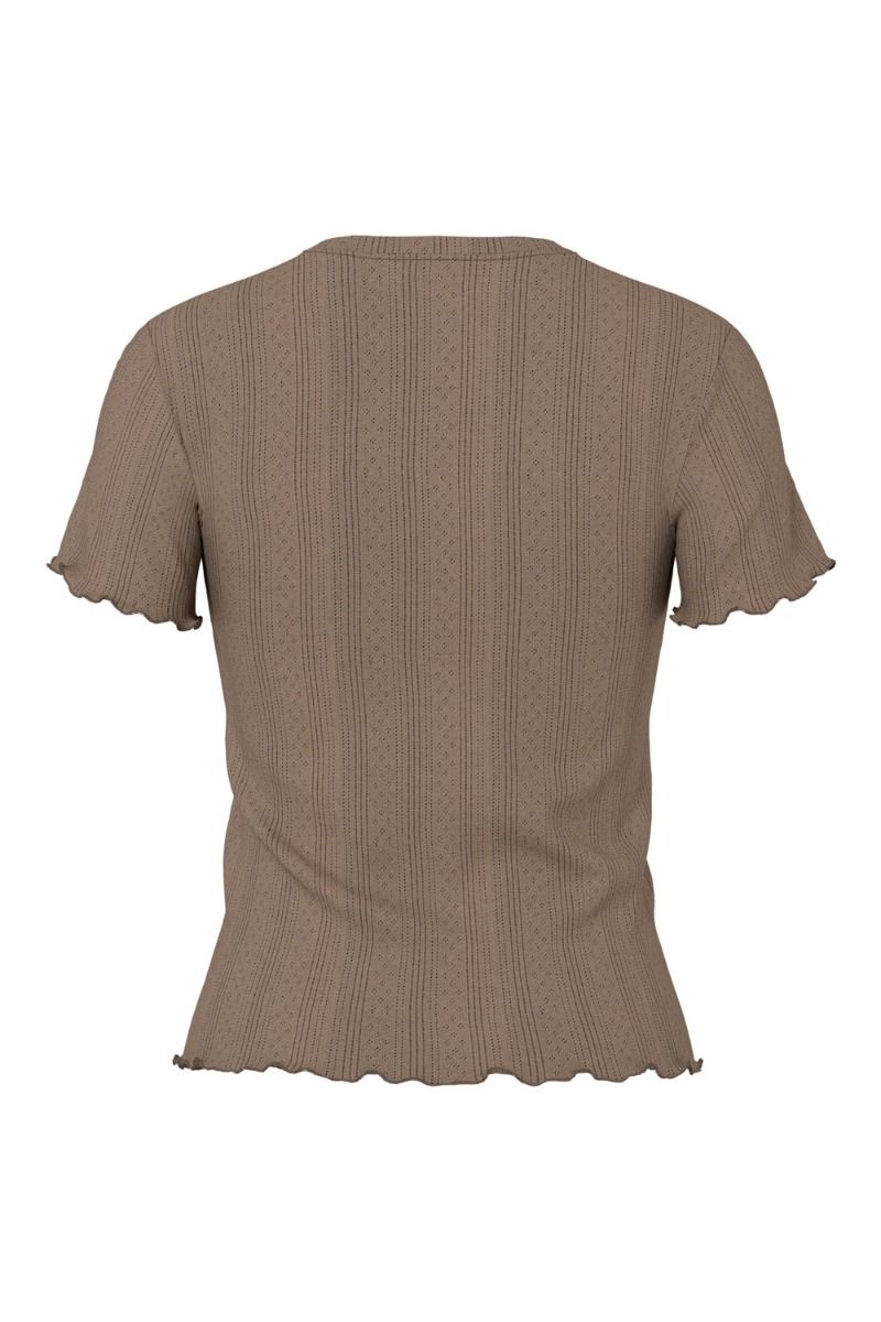 Pieces - T-shirt - PC Marie ss O-Neck Poin Top - Morel