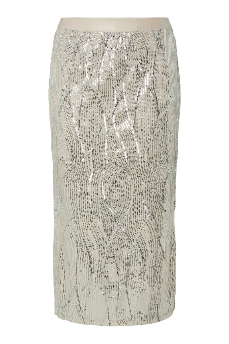 Pieces - Nederdel - Tasha Hw Midi Skirt - Silver Gray