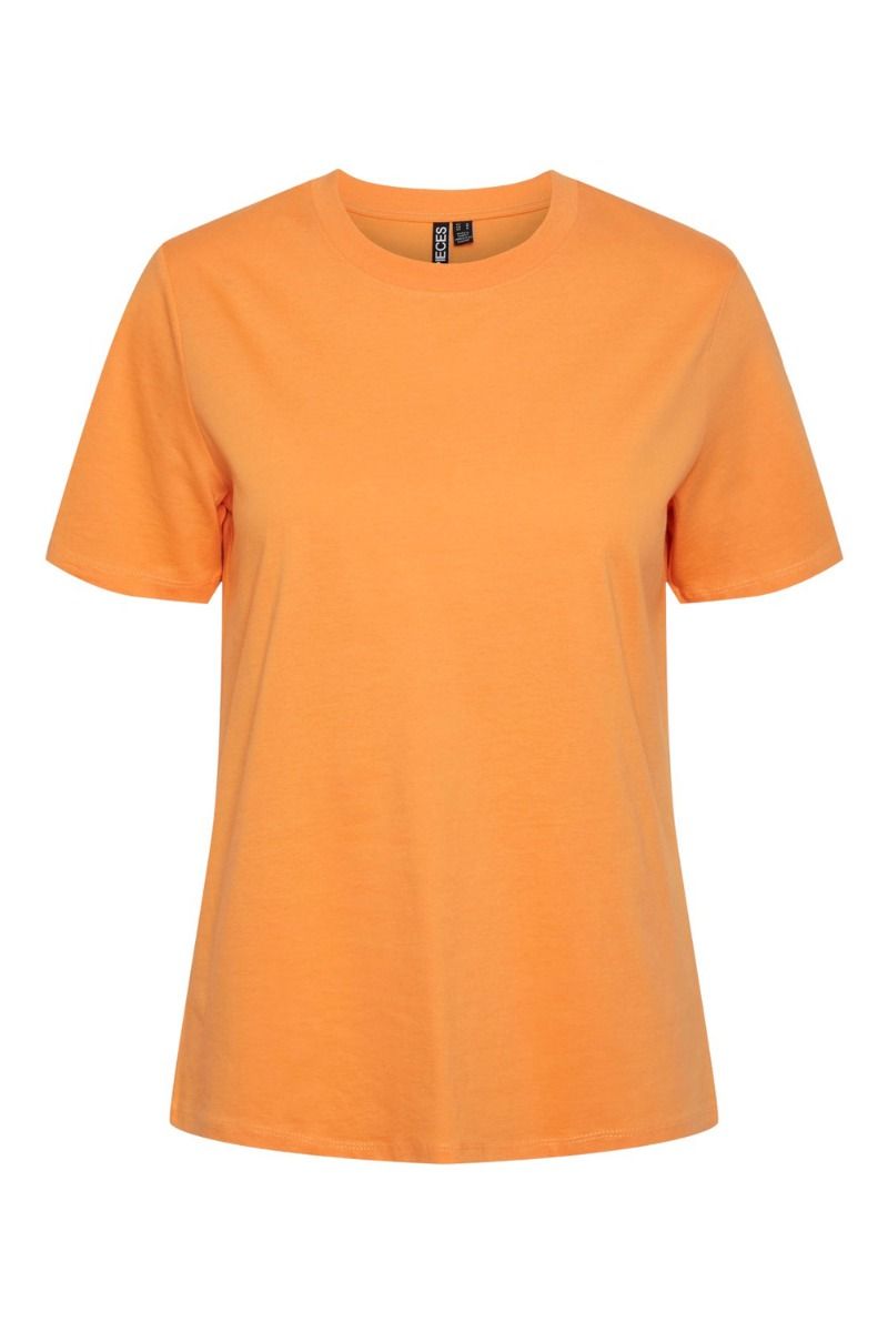 Pieces - T-shirt - PC Ria SS Solid Tee - Tangerine