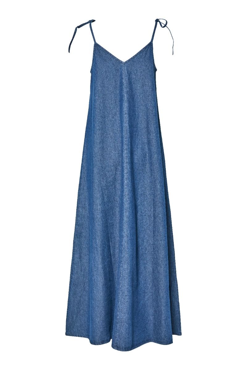 Pieces - Kjole - Tenim Slip Ankle Dress - Medium Blue Denim
