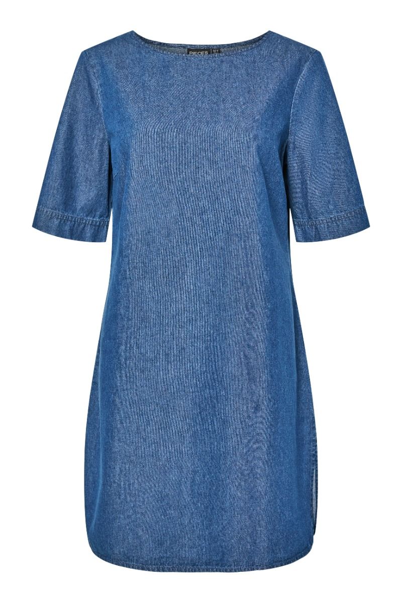 Pieces - Kjole - Tenim Ss Dress - Medium Blue Denim
