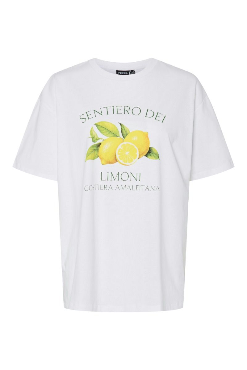 Pieces - T-shirt - Thea Ss Printed T-Shirt - Bright White
