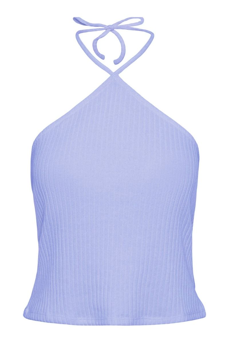 Pieces - Top - PC Alicia Sl Short Halter Neck Top - Hydrangea