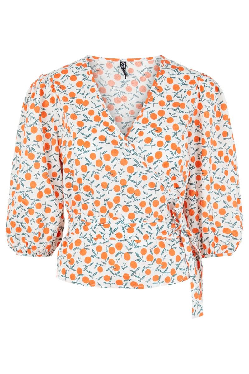 Pieces - Top - PC Fruit 2/4 Wrap Top - Bright White