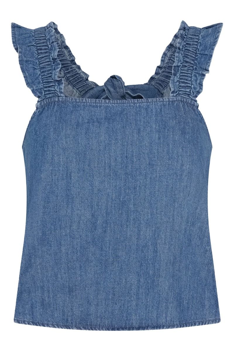 Pieces - Top - PC Hope SL Top - Medium Blue Denim