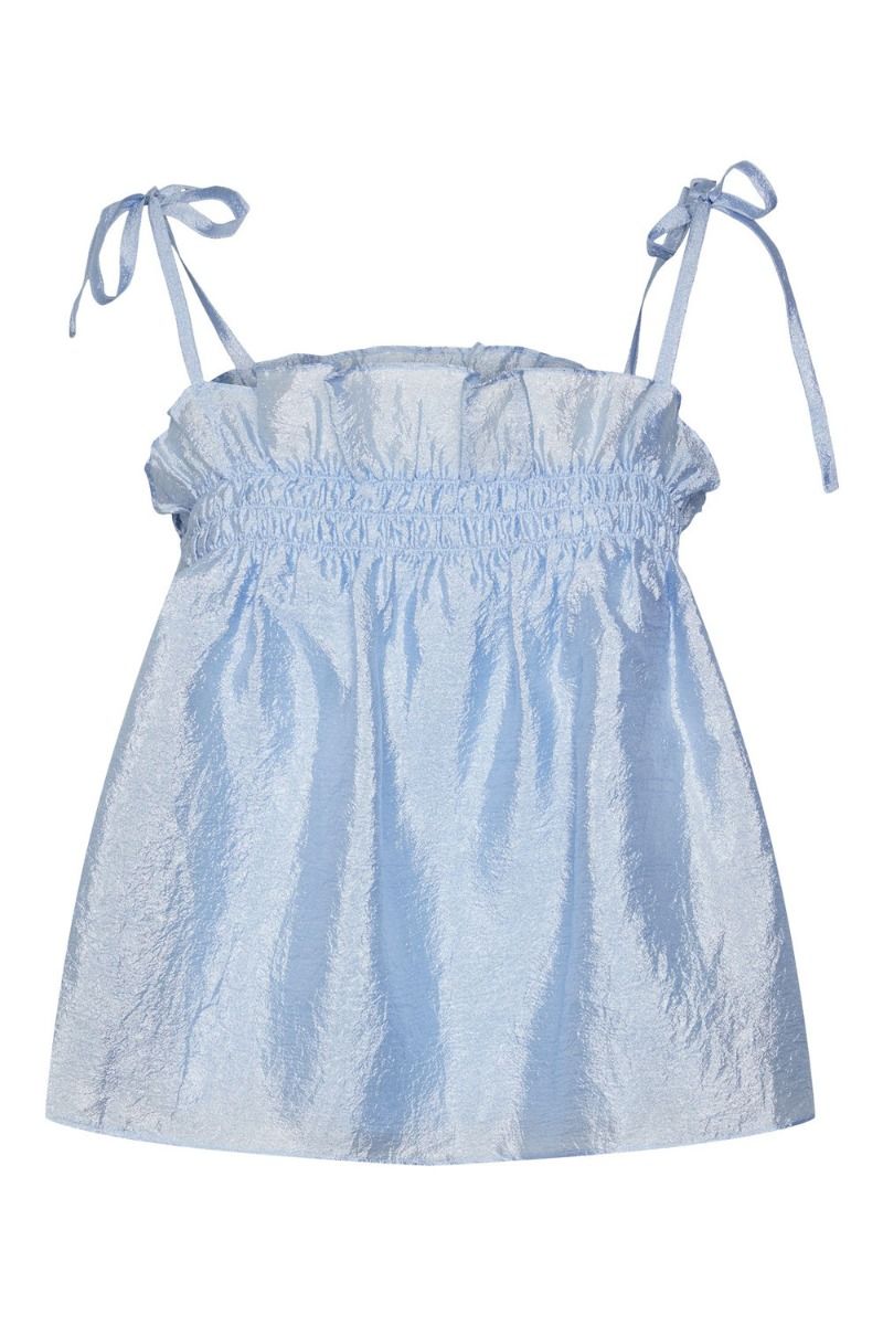 Pieces - Top - PC Joy Strap Top - Airy Blue