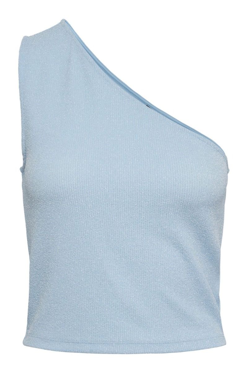Pieces - Top - PC Lina One Shoulder Top - Airy Blue
