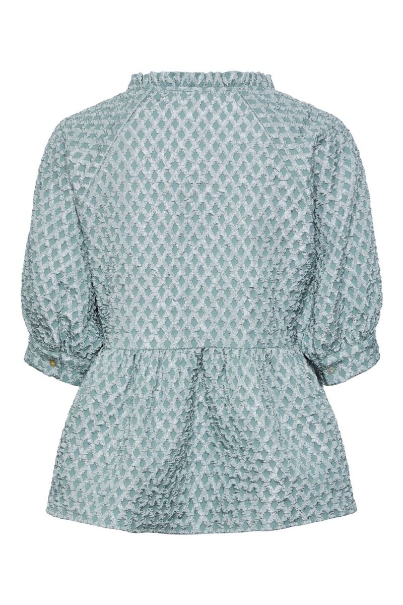 Pieces - Top - PC Lis 2/4 V-Neck Top - Blue Haze