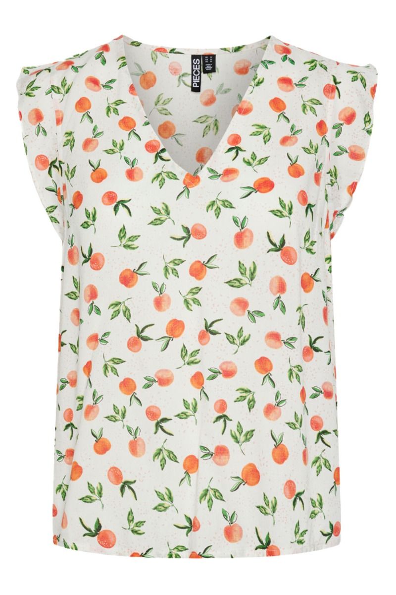 Pieces - Top - PC Nya Sl V-Neck Top - Cloud Dancer