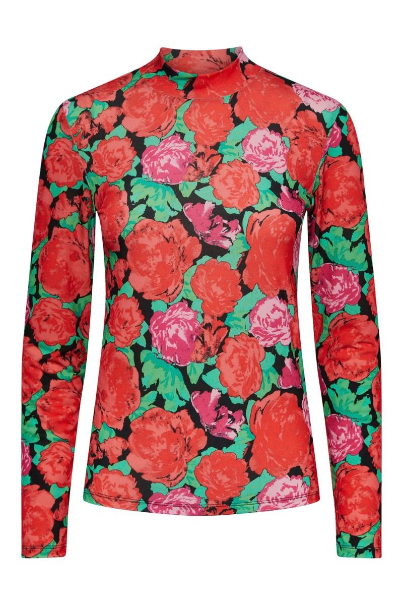 Pieces - Top - Sille LS Top - Roses - Ditte Estrup