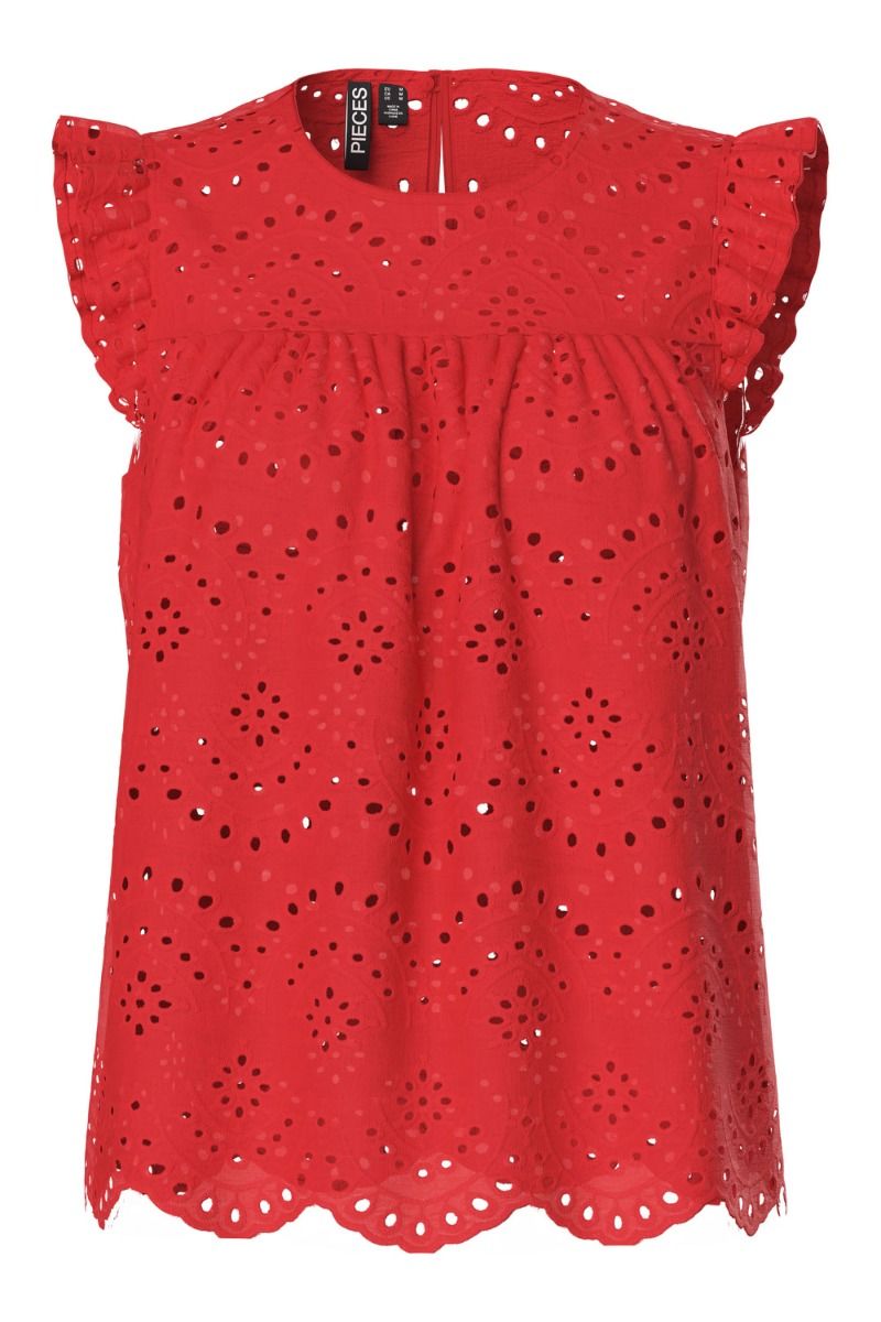 Pieces - Top - PC Vilde SL Top - Poppy Red