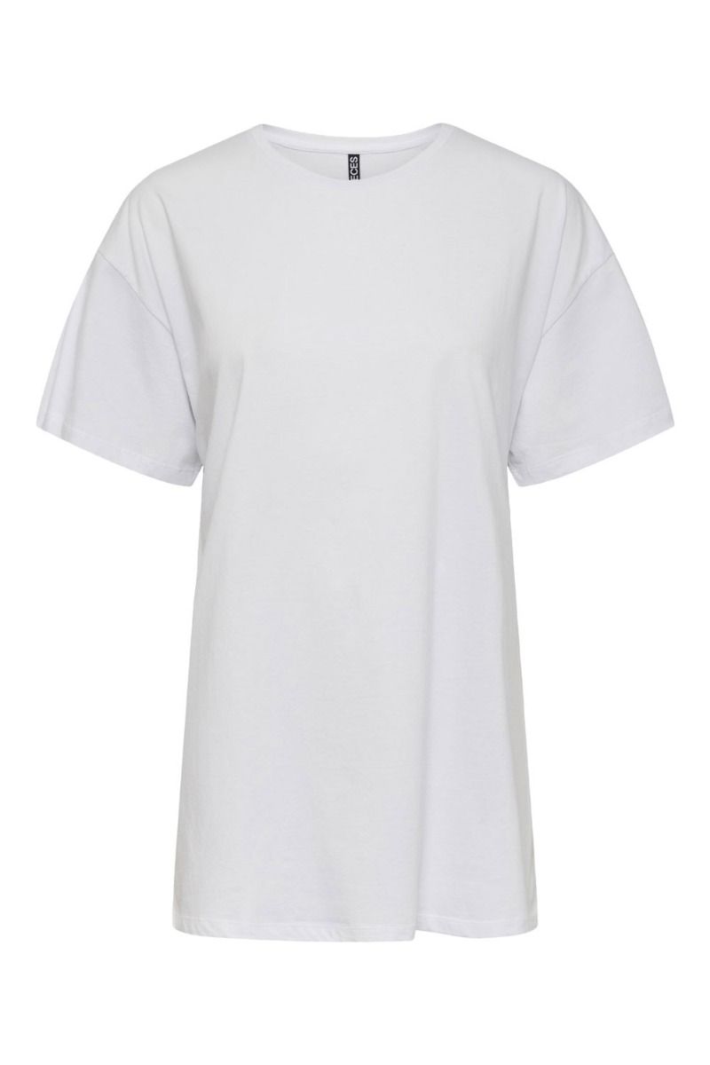 Pieces - T-shirt - PC Rina SS Oversized Tee - Bright White