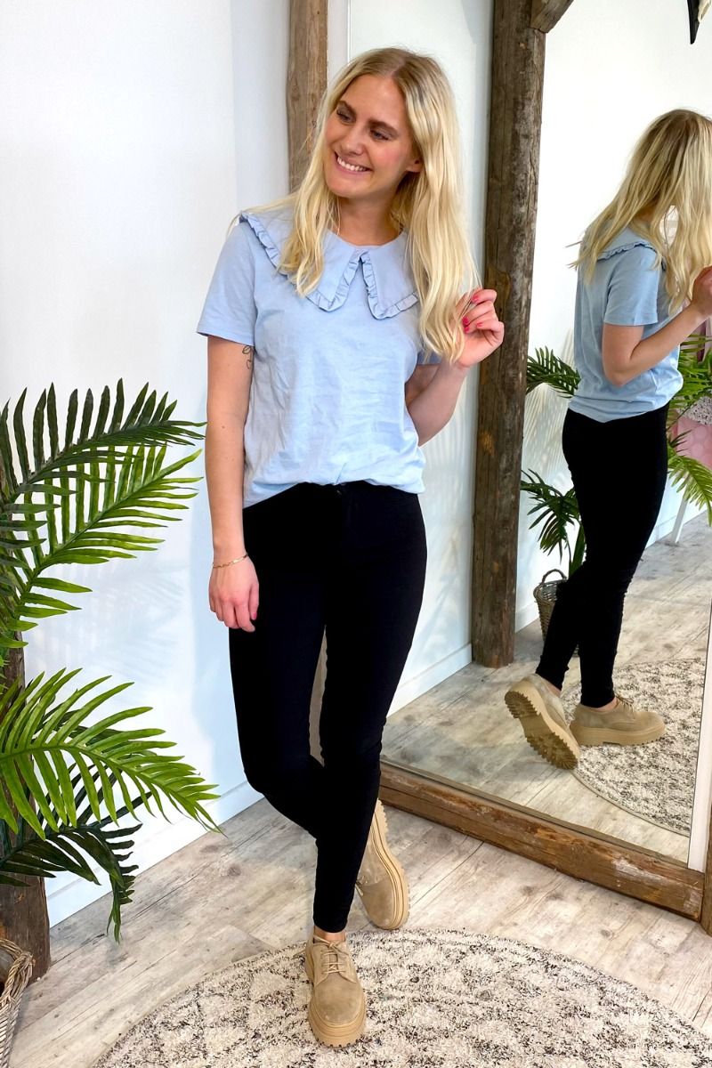 Pieces - T-shirt - PC Anika SS Tee - Kentucky Blue