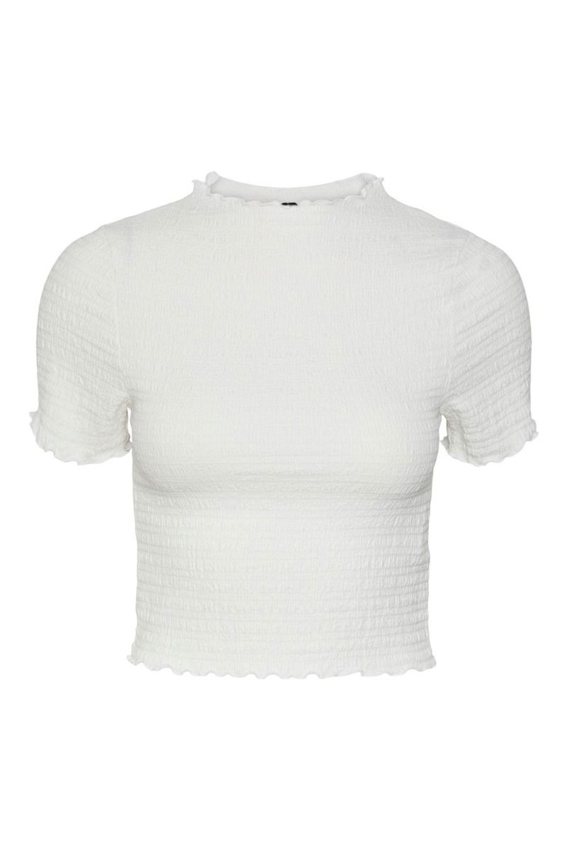 Pieces - T-shirt - PC Jilly SS Smock Top - Bright White