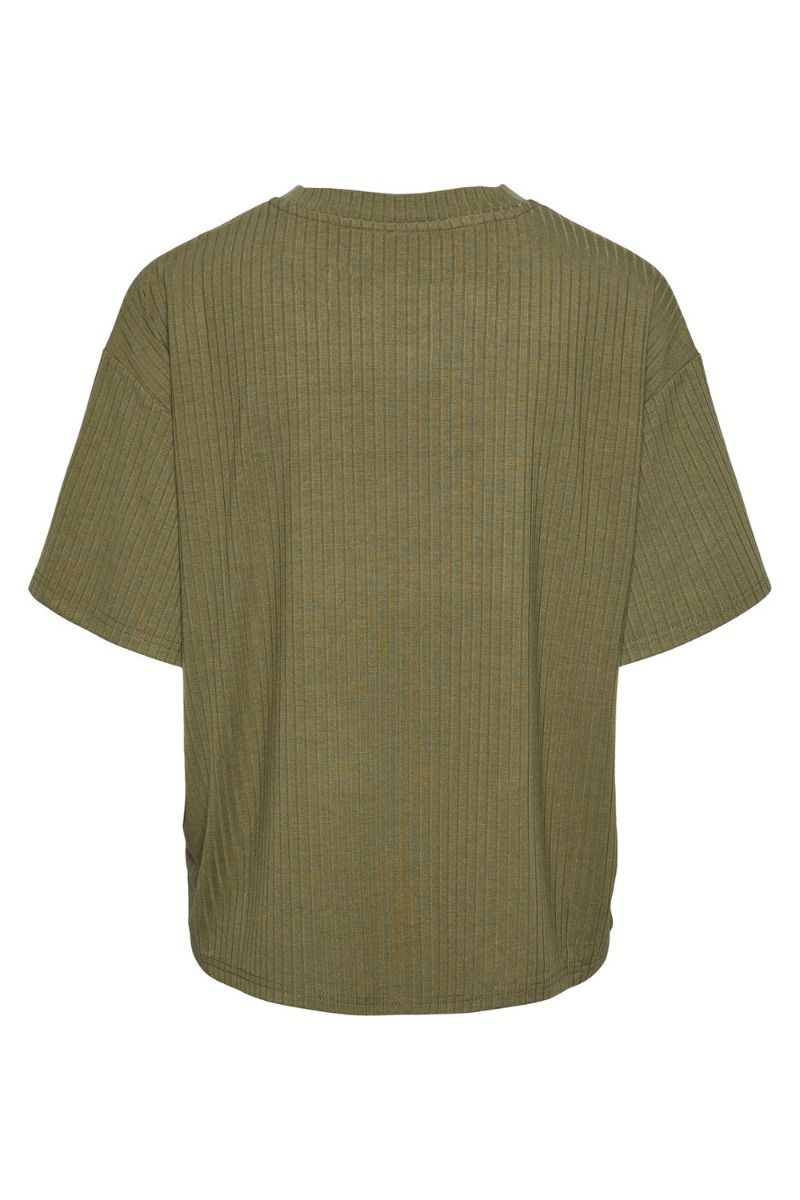 Pieces - T-shirt - PC Kylie SS Oversized Tee - Deep Lichen Green