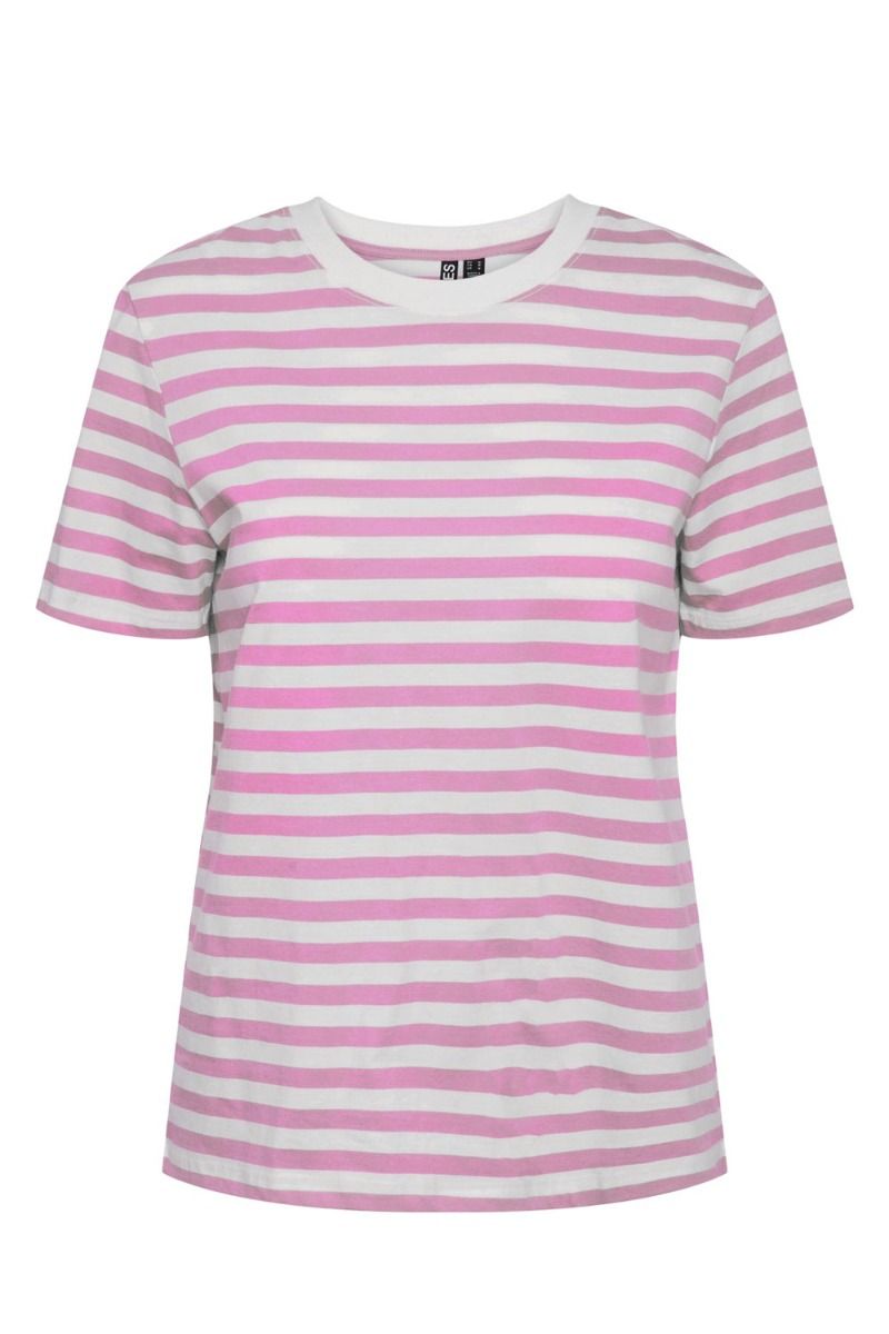 Pieces - T-shirt - PC Ria SS Tee Stripes - Pastel Lavender