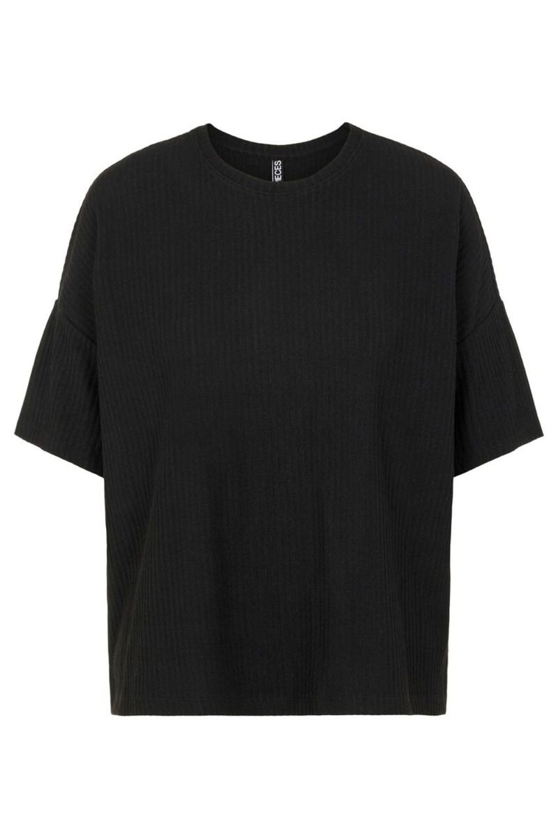 Pieces - T-shirt - Ribbi SS Oversized Tee - Black