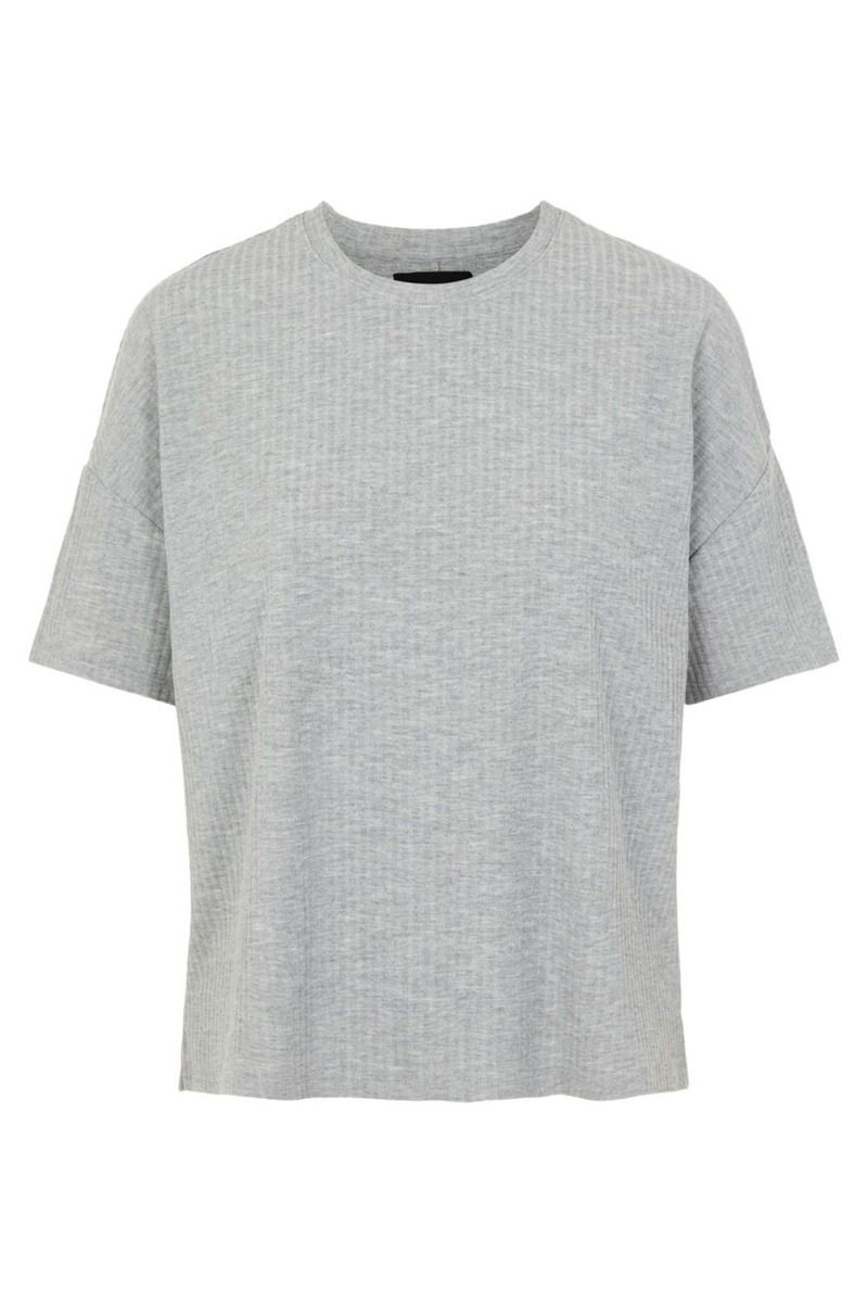 Pieces - T-shirt - Ribbi SS Oversized Tee - Light Grey Melange