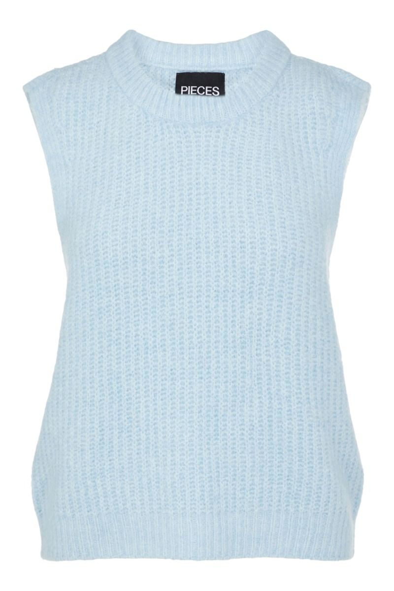 Pieces - Vest - PC Fenja Knit Vest - Cashmere Blue