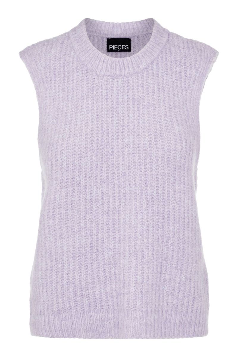 Pieces - Vest - PC Fenja Knit Vest - Lavender