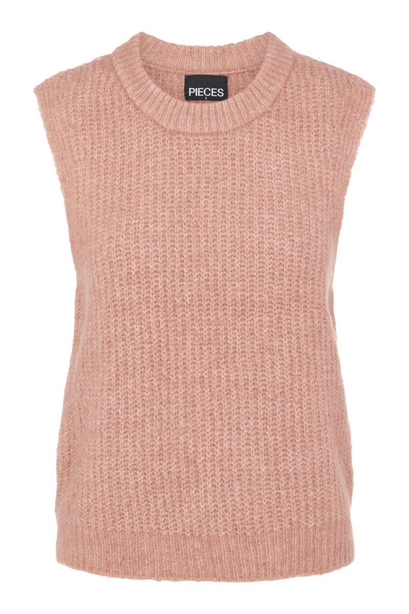 Pieces - Vest - PC Fenja Knit Vest - Old Rose