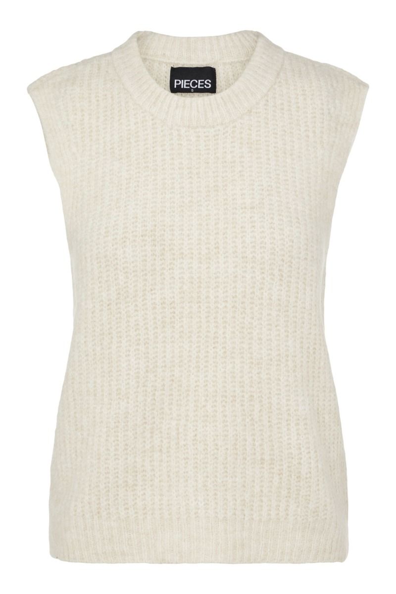 Pieces - Vest - PC Fenja Knit Vest - Whitecap Gray