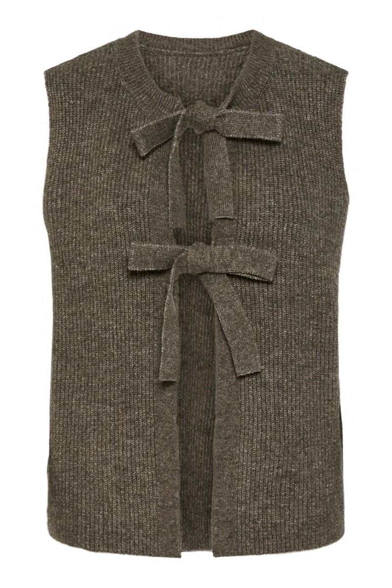 Pieces - Vest - PC Silly Sl Reversible Tie Vest - Morel