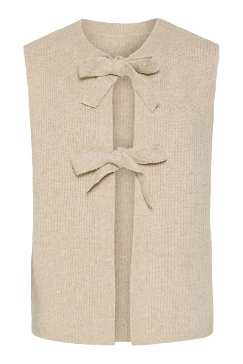 Pieces - Vest - Pc Silly Sl Reversible Tie Vest Noos Exp - White Pepper