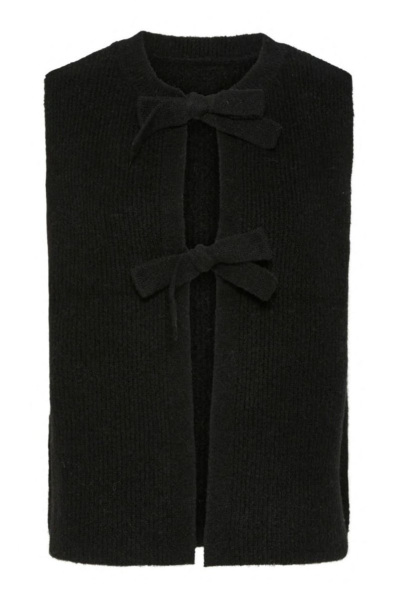 Pieces - Vest - PC Silly SL Reversible Tie Vest - Black